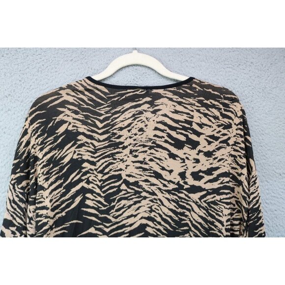 Nasty Gal Animal Print 3/4 Sleeves Cropped Top-Size 8-Oversized - Picture 7 of 7